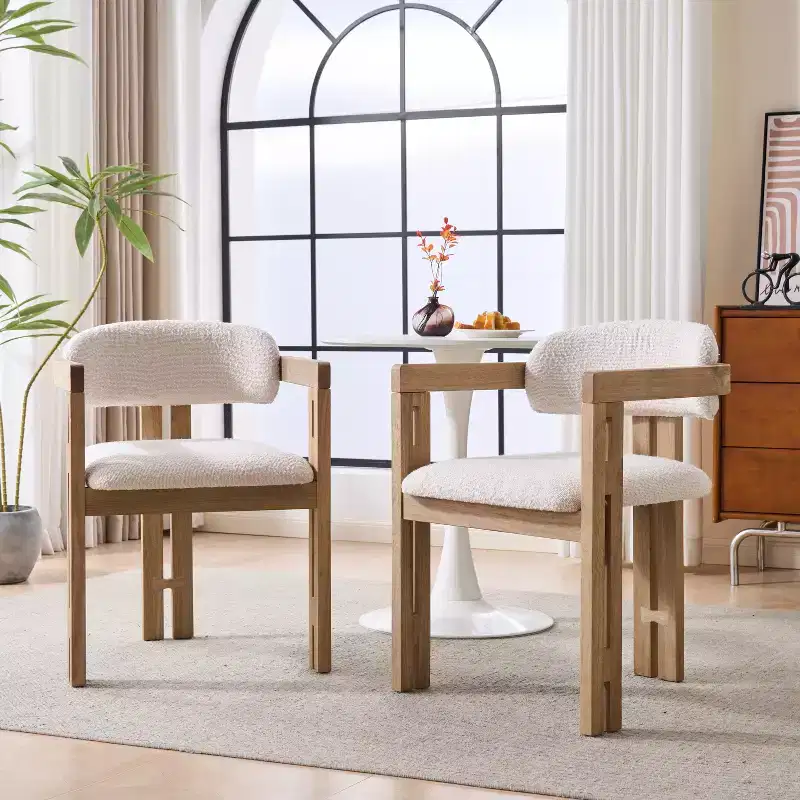 Christopher Knight Home Zane Modern Rubberwood Upholstered Dining Chairs with Louis Back (Set of 2)