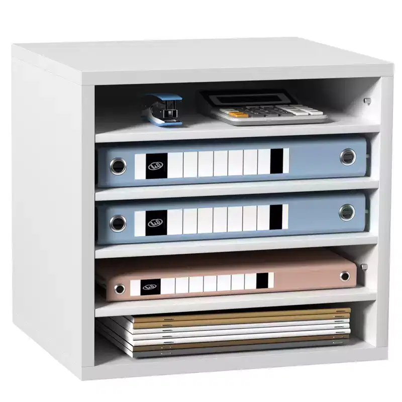 5-Compartment Desktop Literature Organizer Adjustable Shelf Mail Sorter