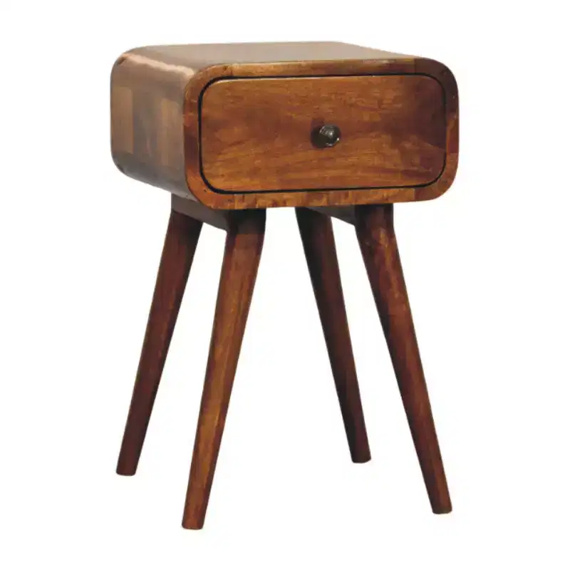 HomeRoots 19 Chestnut Solid Wood Square One Drawer Nightstand