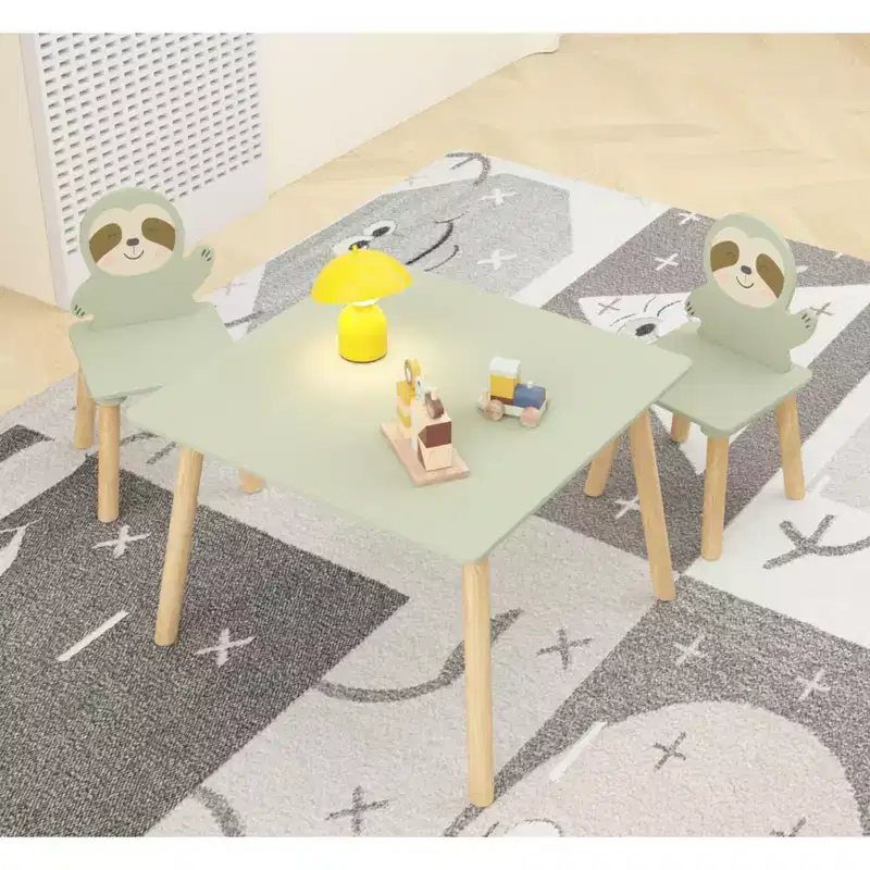 GDFStudio Willow Kids Table and Chair Set with Cute Animal Design