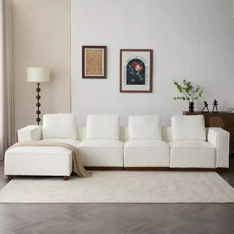 Christopher Knight Home Avery Upholstered L Shape Sectional Sofa with Pillows, Beige/Brown