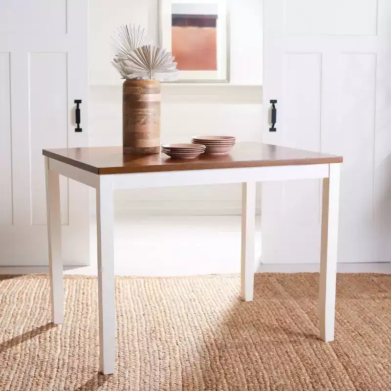 Izzy Rectangle Counter Table - DTB9216 - White/Natural - Safavieh