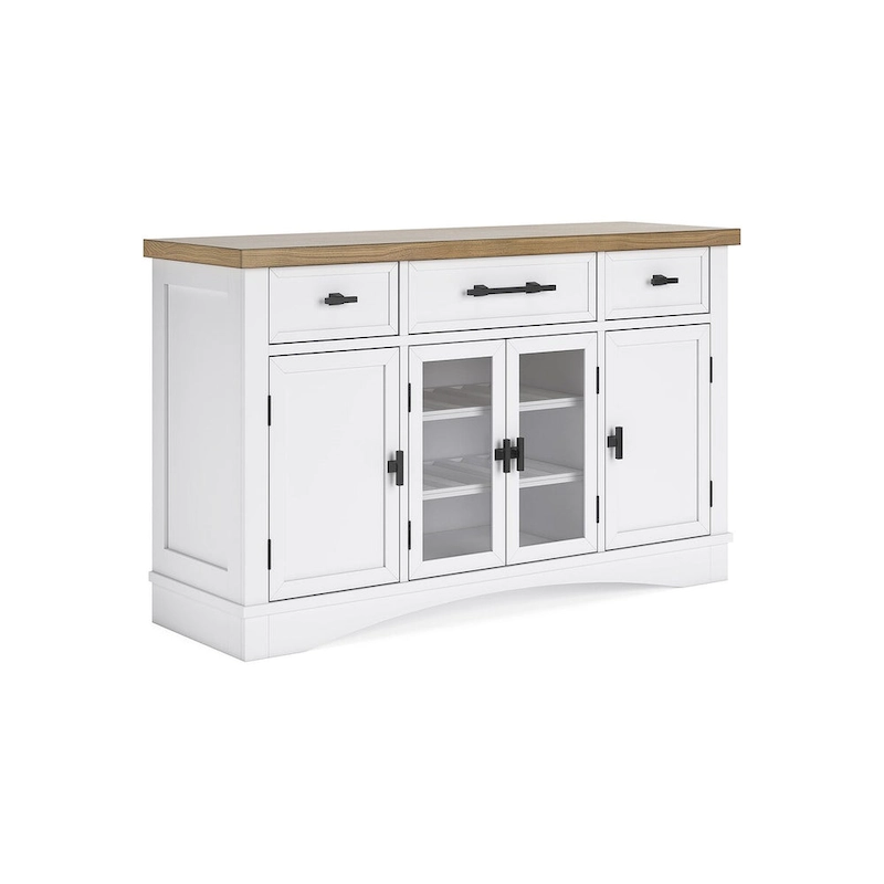 Signature Design by Ashley Ashbryn White/Natural Dining Server - 60 W x 19 D x 37 H