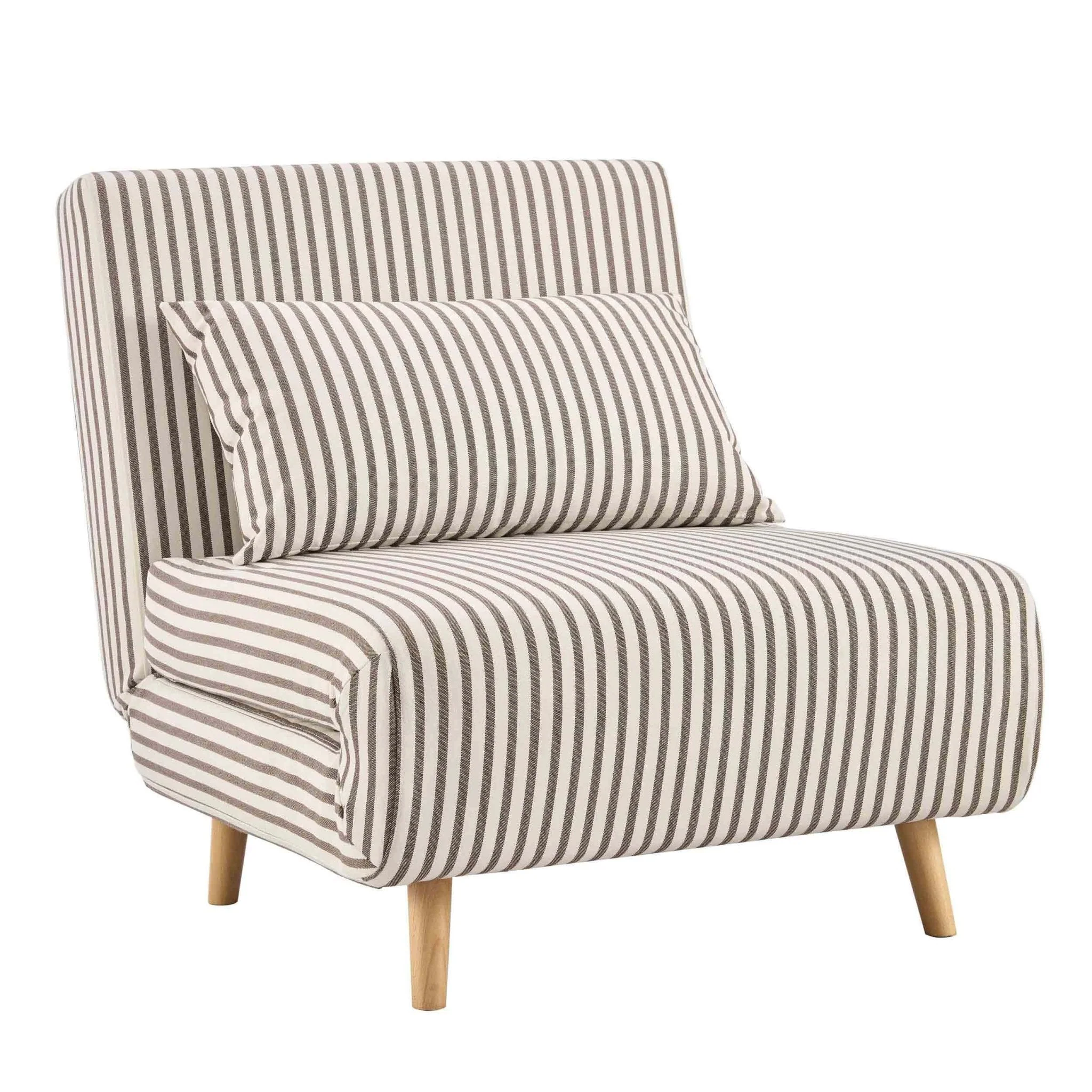 Single Sofa Bed - Chocolate Stripe