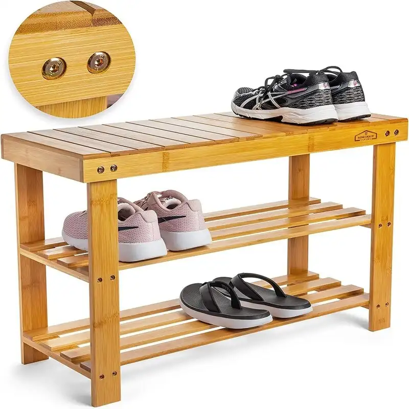 3 Tier Shoe Rack Small Bench - 11D x 27.6W x 17.7H