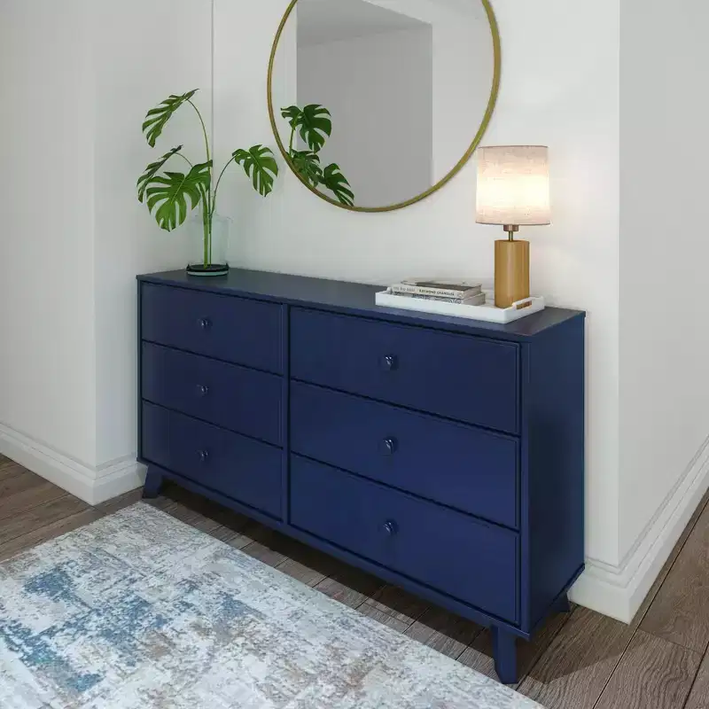 Plank+Beam Solid Wood Classic 6-Drawer Solid Wood Dresser, Storage Dresser for Bedroom, Chest of Drawers