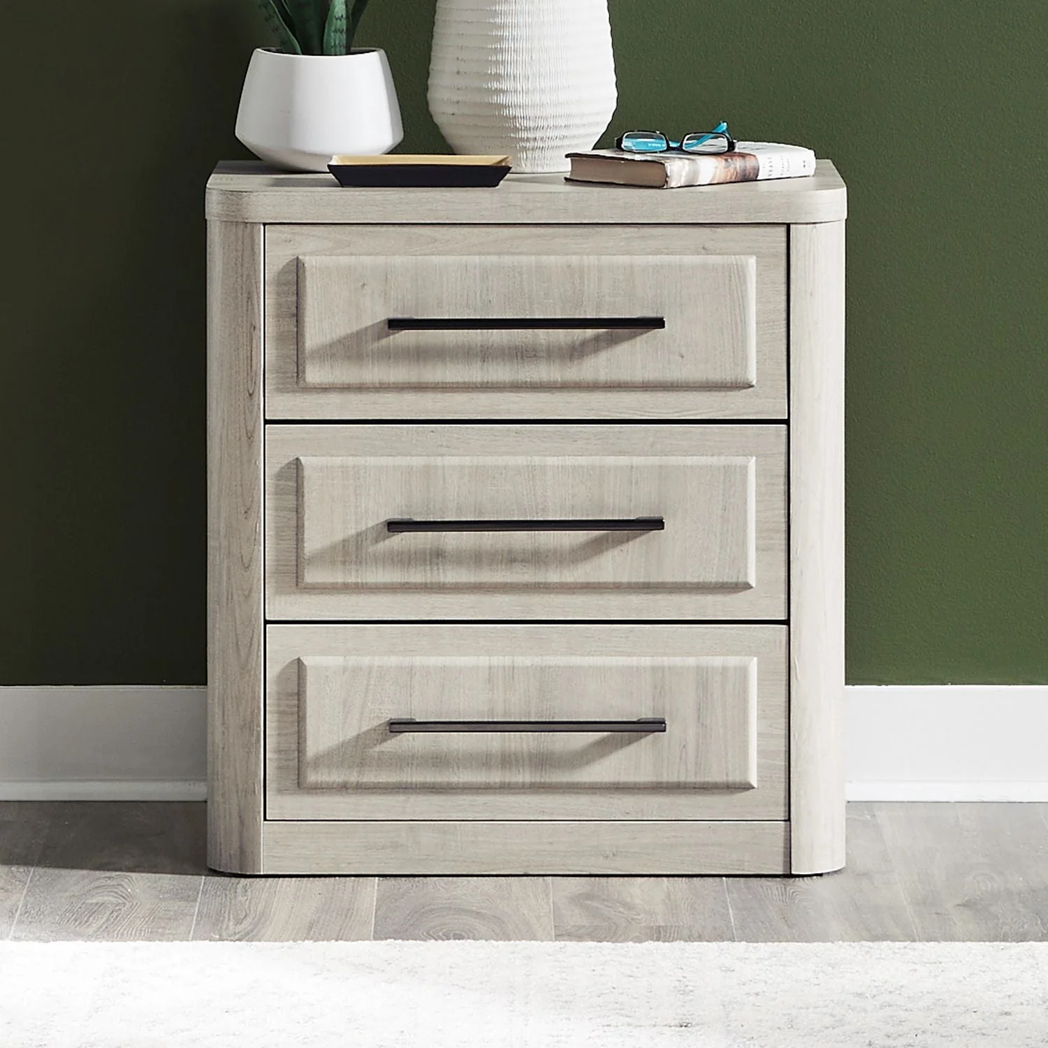 Nightstand With Charging Station - Natural White — 0W x 17
