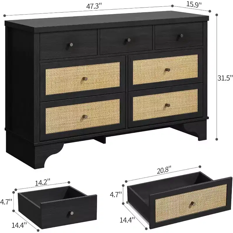 7 Drawer Dresser, 47.3