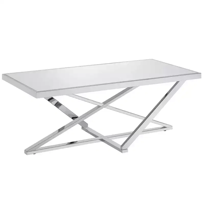 Drubeck Mirrored Rectangle Coffee Table Chrome - HOMES: Inside + Out