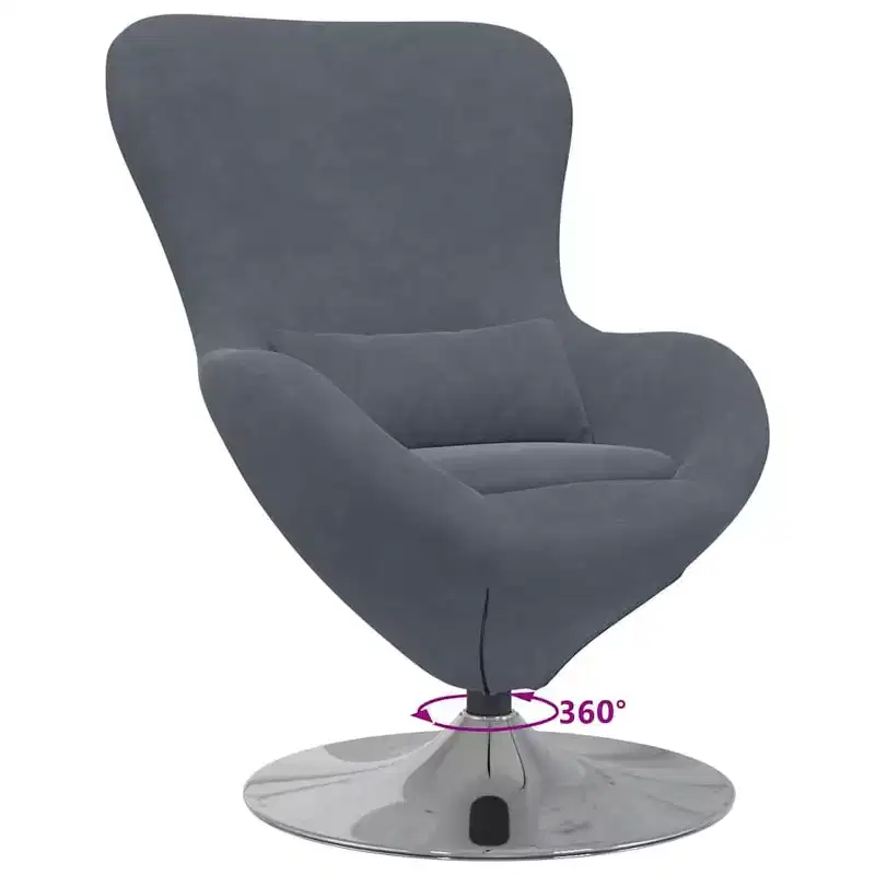 Egg Chair with Footstool Velvet
