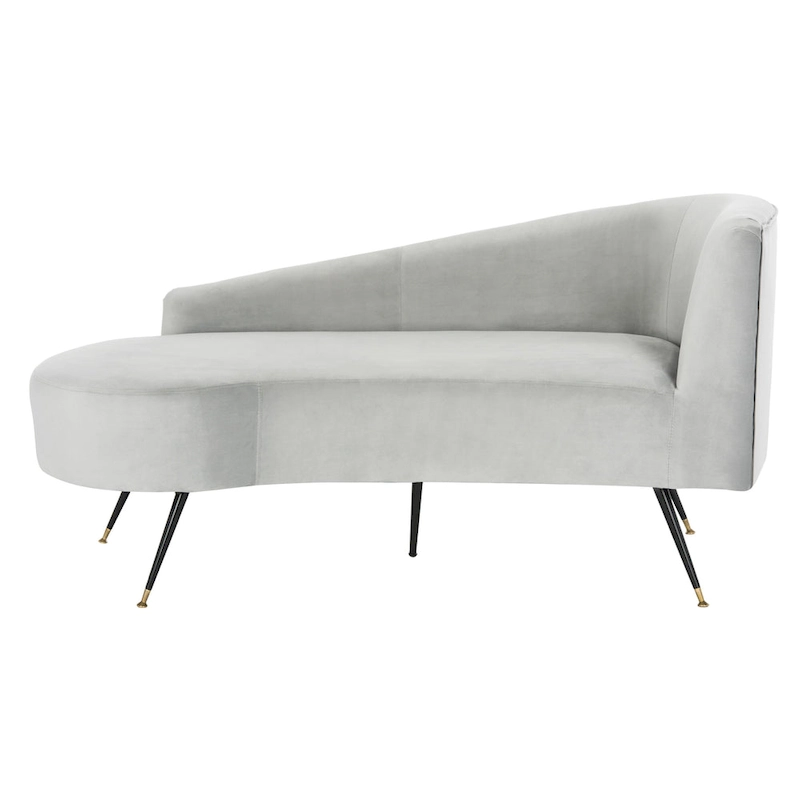 SAFAVIEH Helgrit Black/Gold Velvet Retro Glam Settee - 57.5 W x 27 D x 28 H - 58Wx27Dx28H