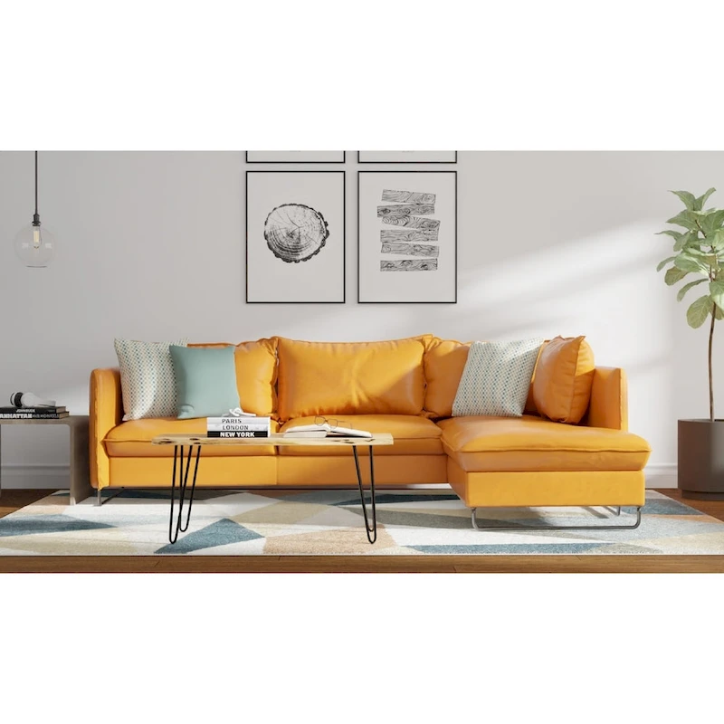 Carolina Living Seti Live Edge Coffee Table/Bench - Elm Top - Gold Base