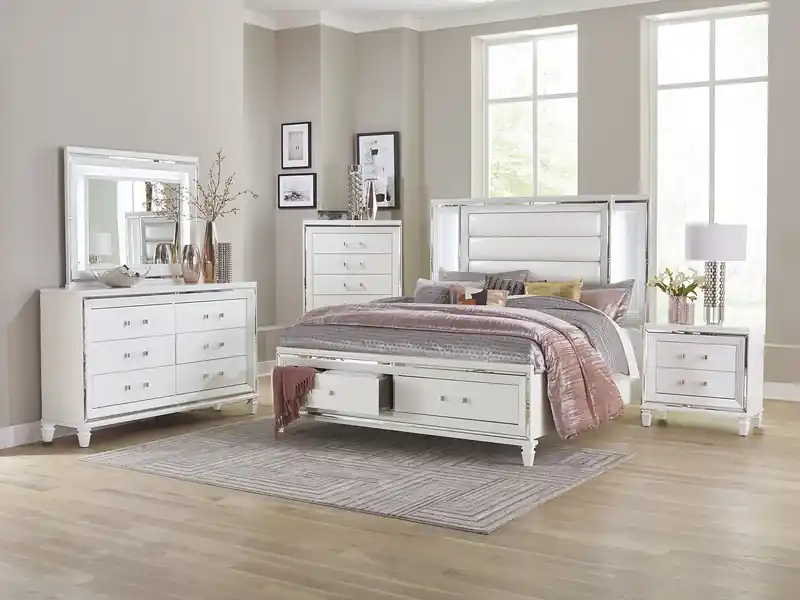 Bedroom Chest of Drawers, 5-Drawer, 38W x 54.3H, Glam