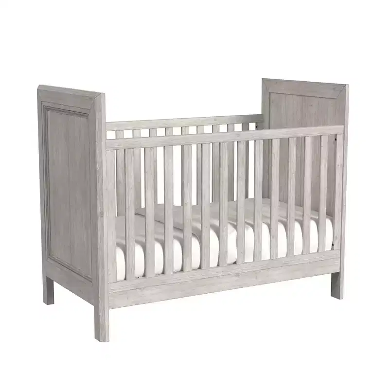 Classic Solid Wood Baby Crib – Washed Linen Finish, ASTM Certified