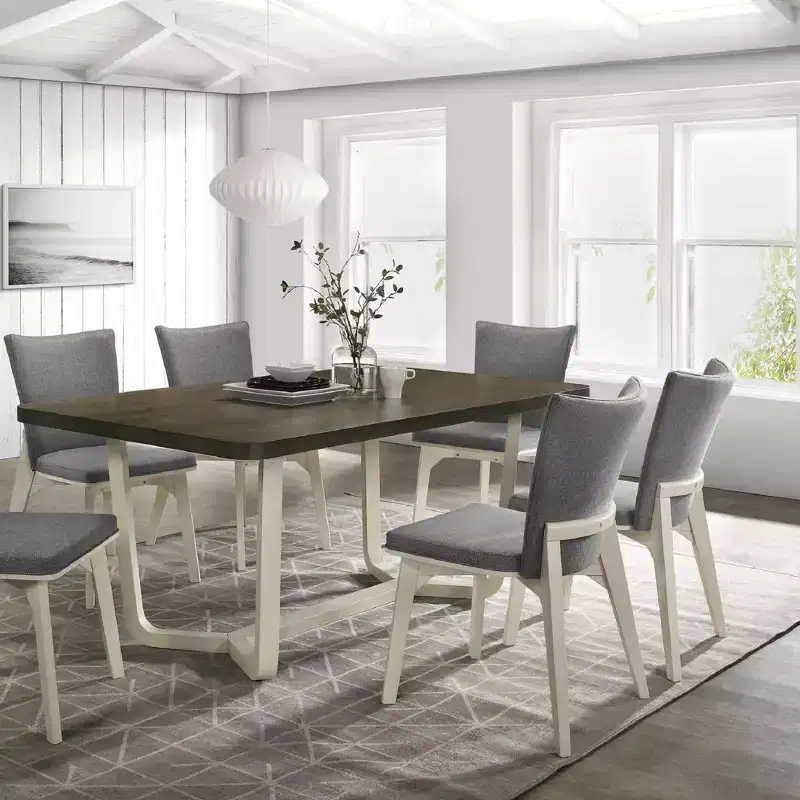 GDFStudio Astrid Upholstered Fabric and Wood Dining Chairs (Set of 2)