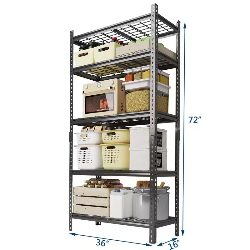 Garage Shelving 2200 LBS Storage Shelves Adjustable Metal Shelving Unit Heavy Duty 5 Tier Metal Shelves for Garage Kitchen Pantry