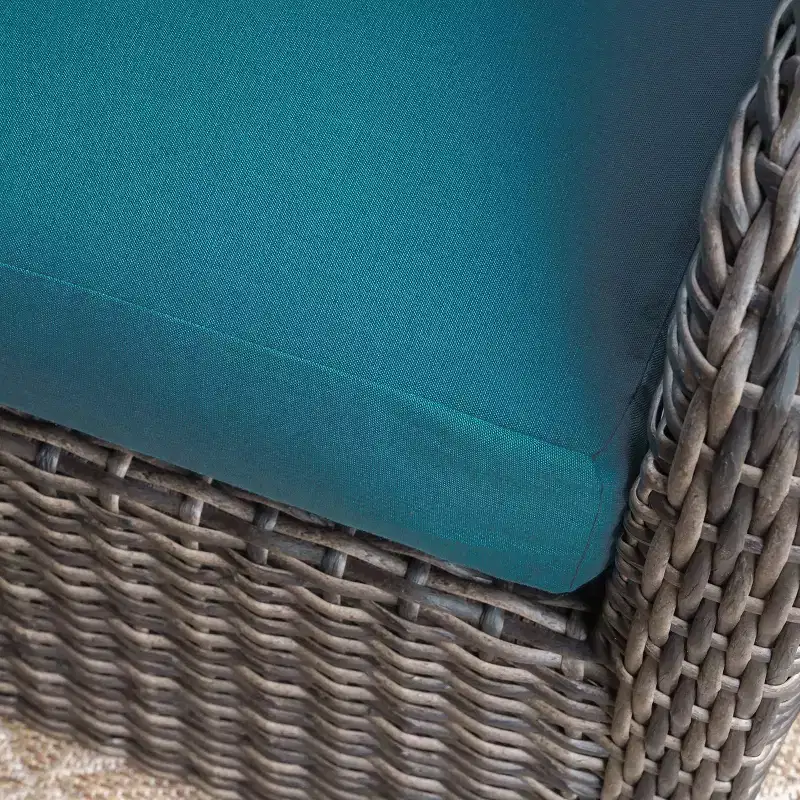 Leisure Made Jackson 5pc Wicker Sectional in Peacock Fabric