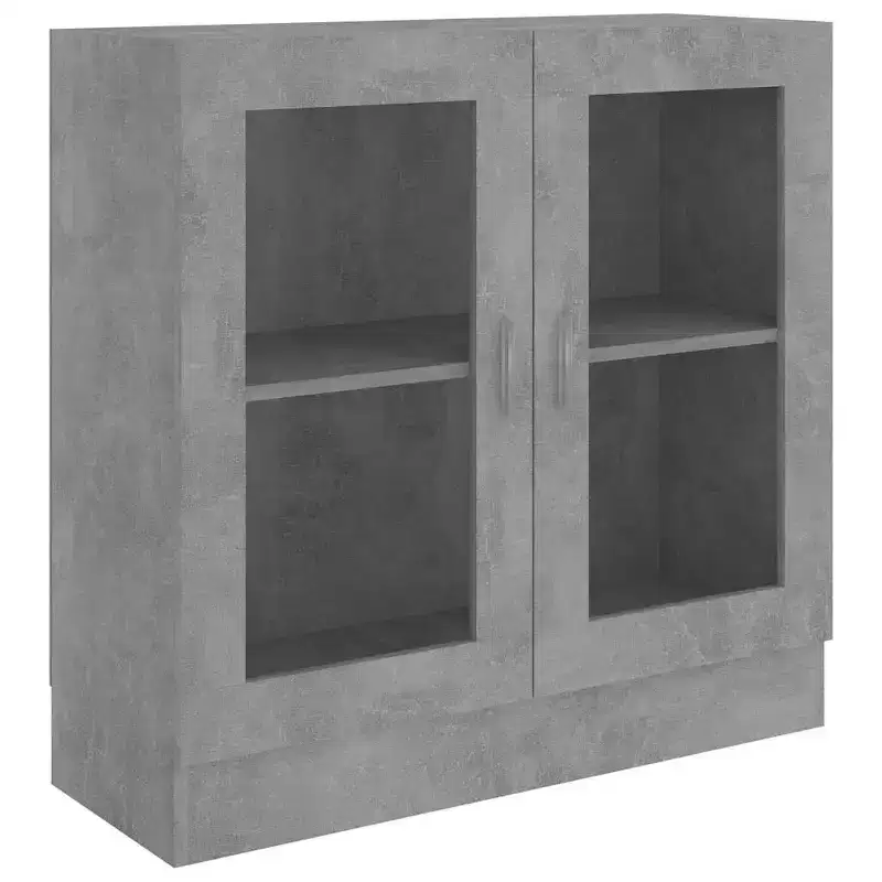 vidaXL Vitrine Cabinet Concrete Grey 32.5x12.0x31.5 Engineered Wood