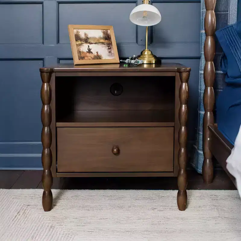 Jenny Lind Cubby Nightstand with 1 Drawer & Electrical Outlet