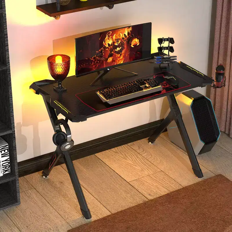44x25 Gaming Desk with R-shaped Legs