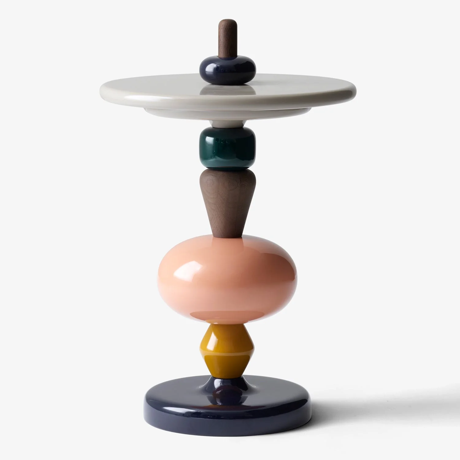 Nordic Modular Wood Side Table with Customisable Height and Shape for Living Rooms