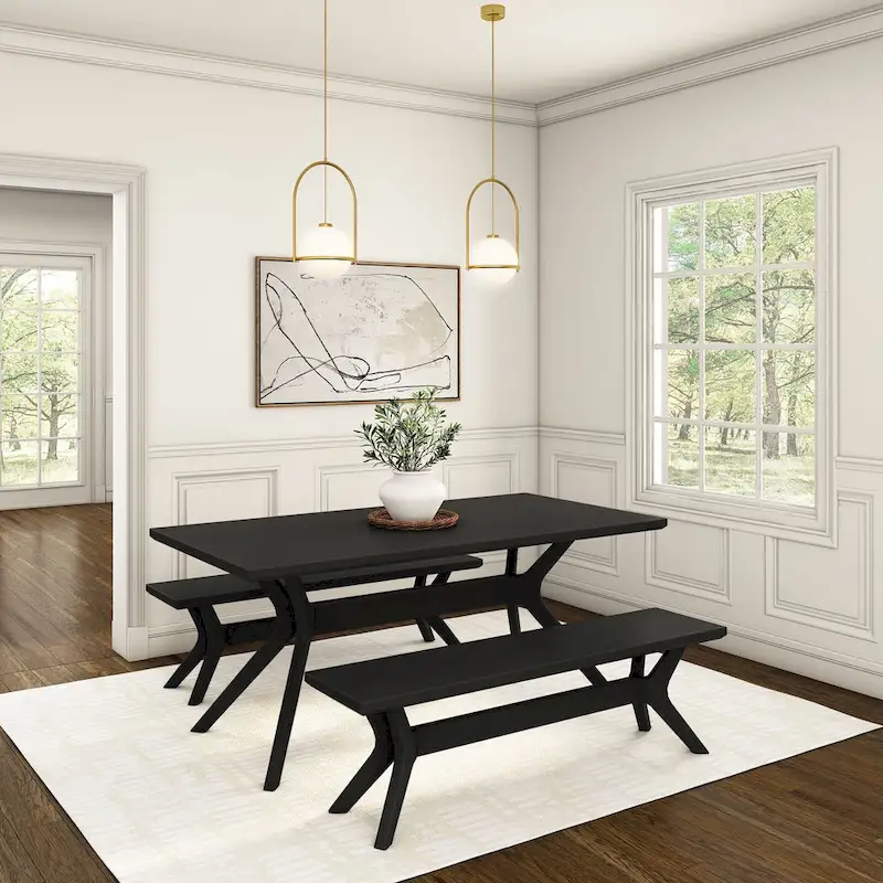 Plank and Beam Verso Cross Leg Rectangular Dining Table - 72