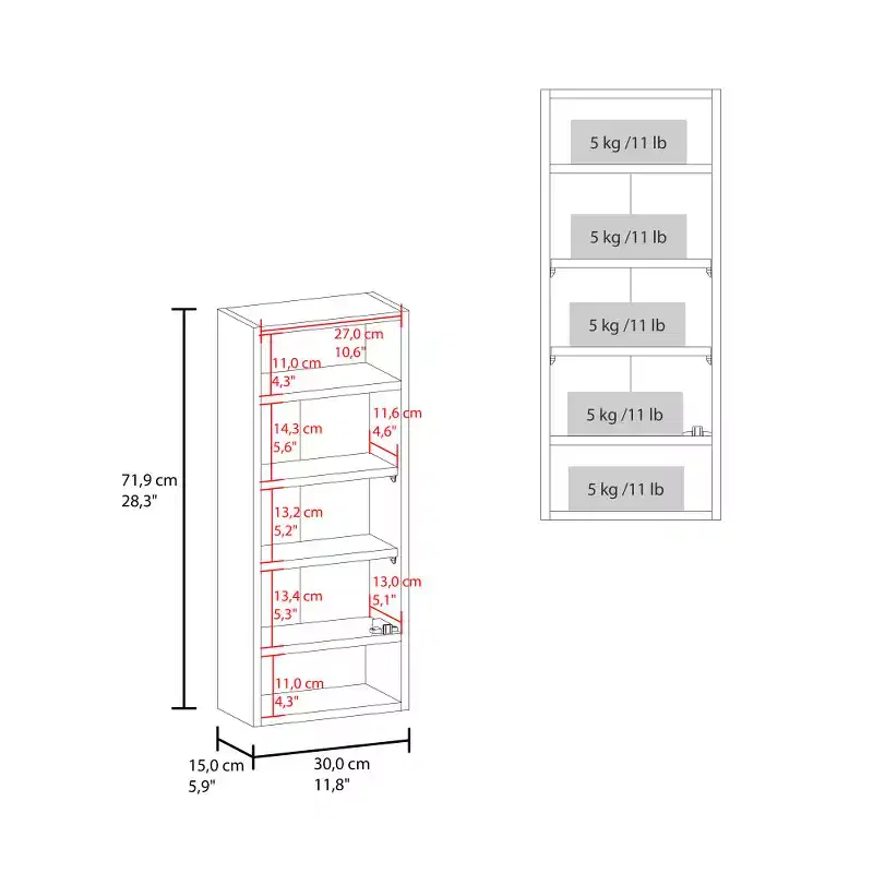 Chic Crate-Pine-Like Medicine Cabinet  Mirrored Door & Open Storage | White
