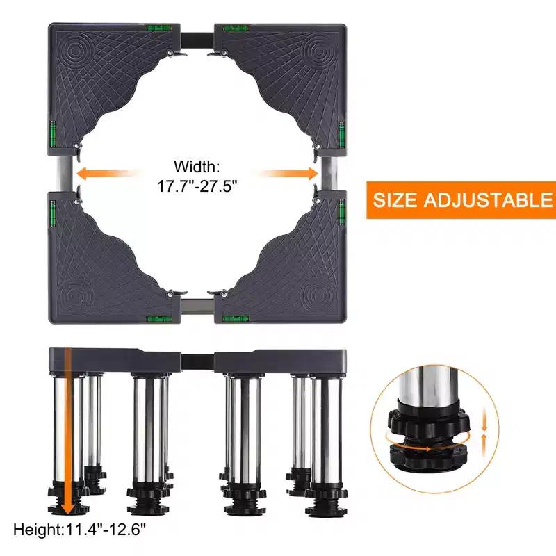Unique Bargains 8 Strong Feet Multi-Functional Adjustable Mini Fridge Stands