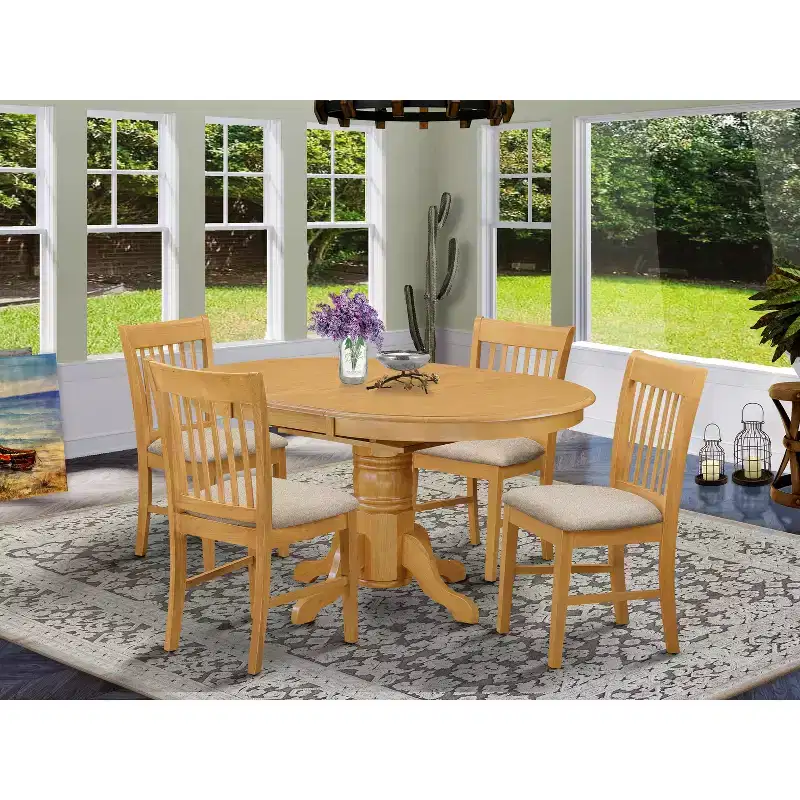 Wood Dinette Table Set Kitchen Table And Dining Chair Traditional Style 193