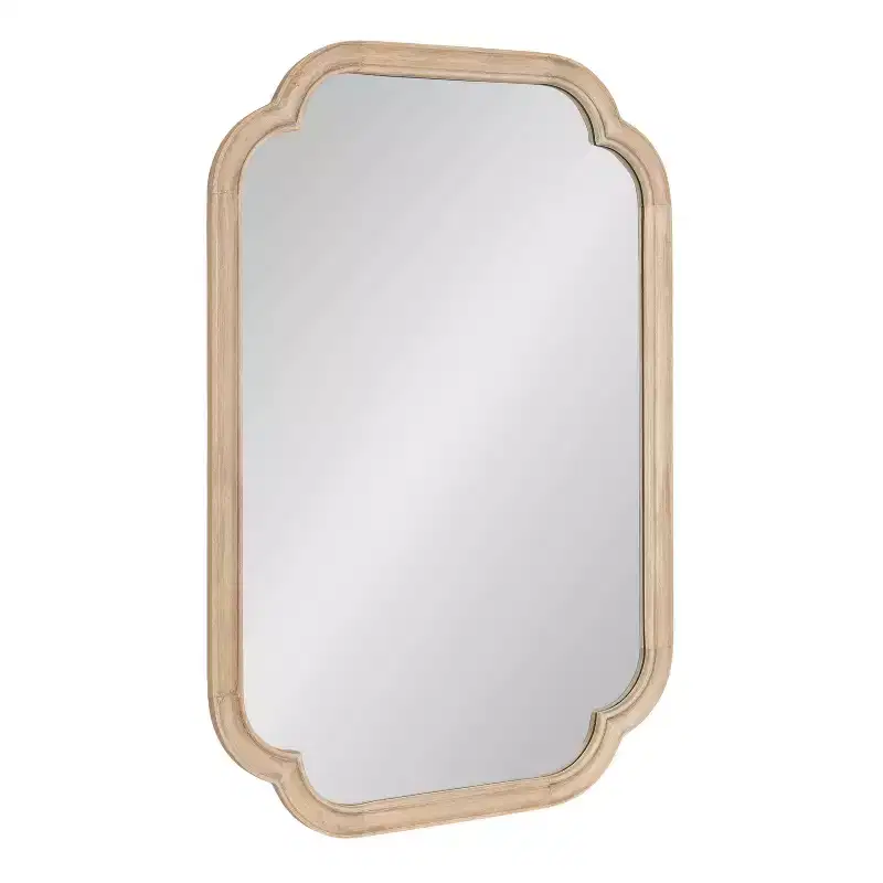 Kate & Laurel All Things Decor 24"X36" Glenby Scallop Wall Mirror Natural