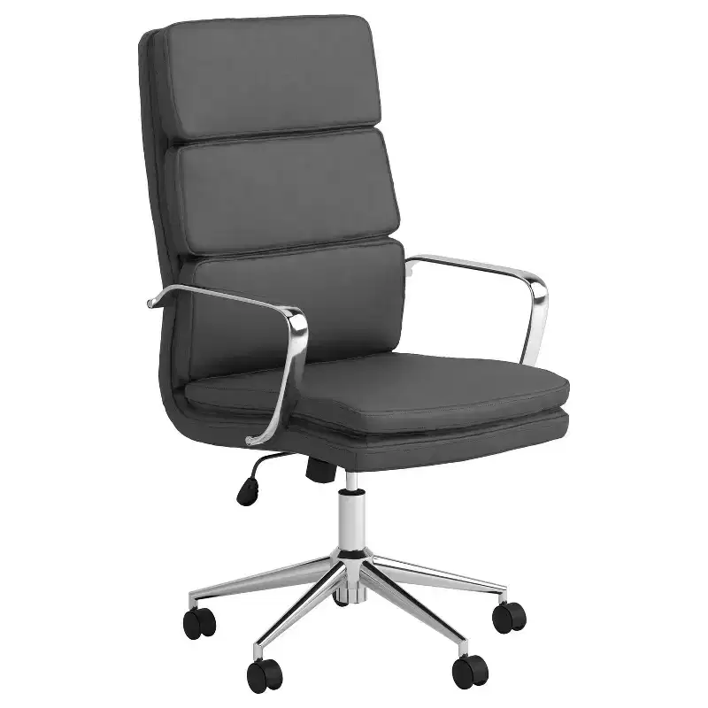 46.5 in.H Fixed Height Black Foam Ergonomic Office Chair with Lumbar Support