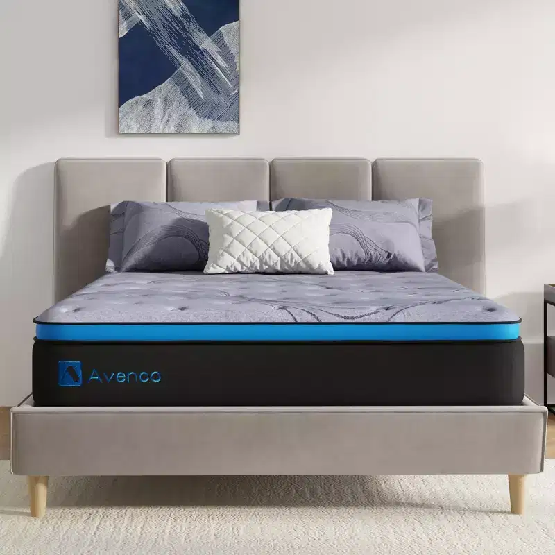 Avenco 10 inch Medium Firm Hybrid Memory Foam/Coil Blend Mattress in a Box