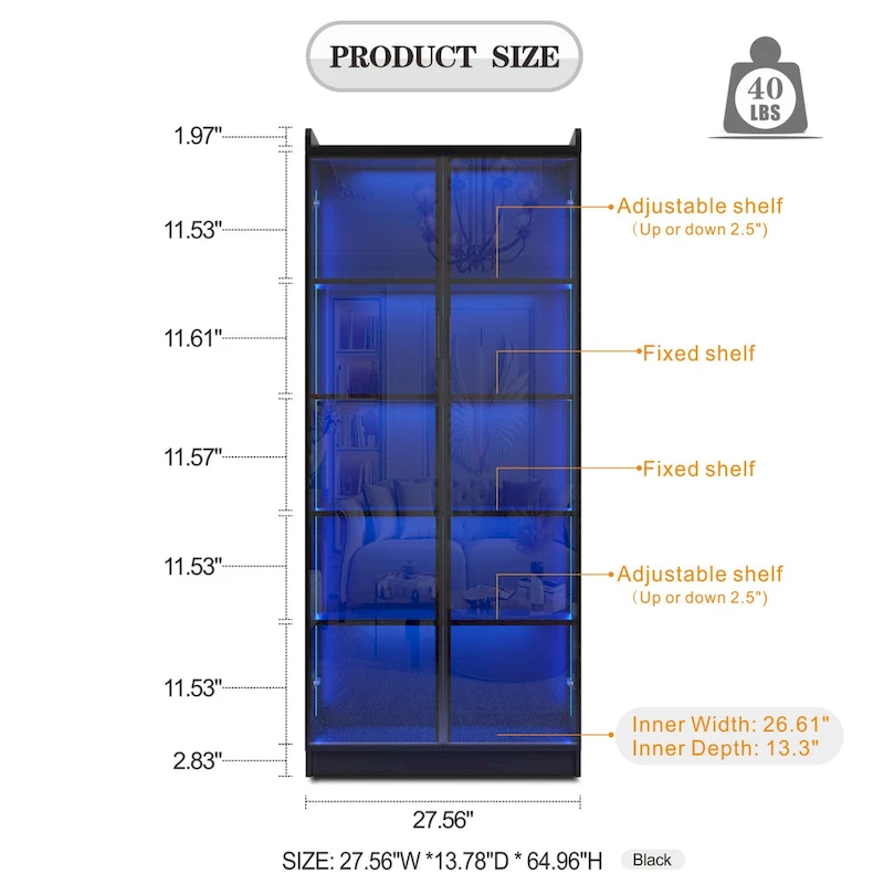 Dining Cabinet with LED light - N/A