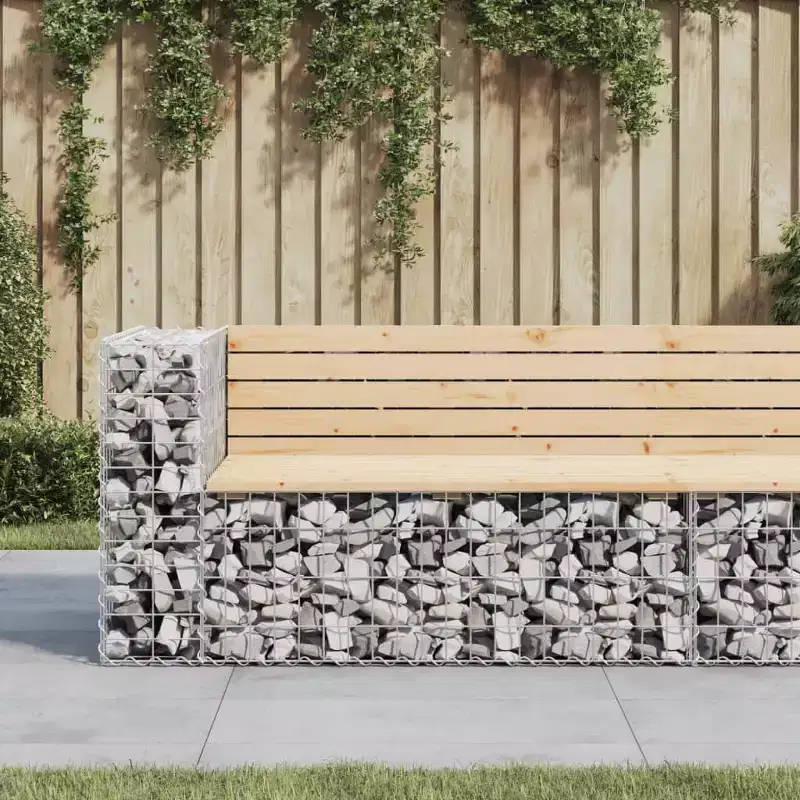 Garden Bench Natural Solid pine wood Medium Durable