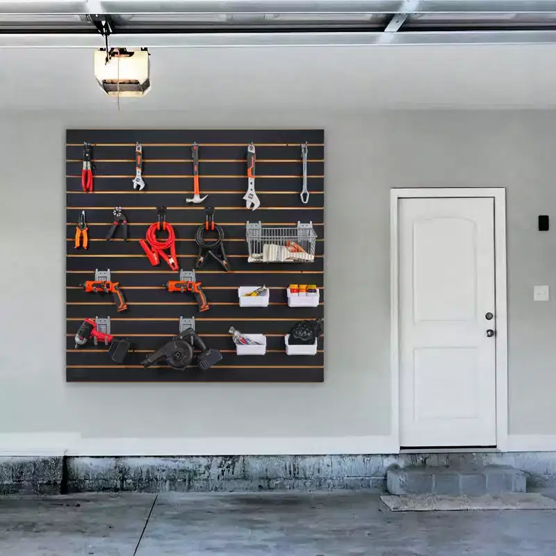 VEVOR Slatwall Panels, Garage Wall Panels(Set of 2 Panels), Heavy Duty Garage Wall Organizer Panels Display, Black