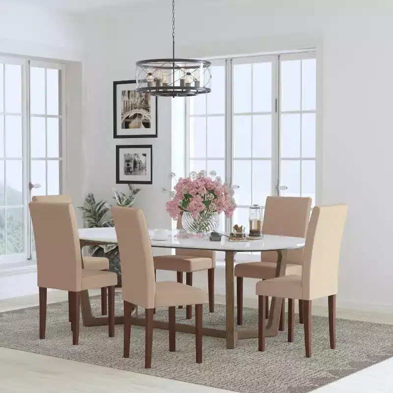 Flash Furniture Set of 6 Greenwich Series Parsons Chairs