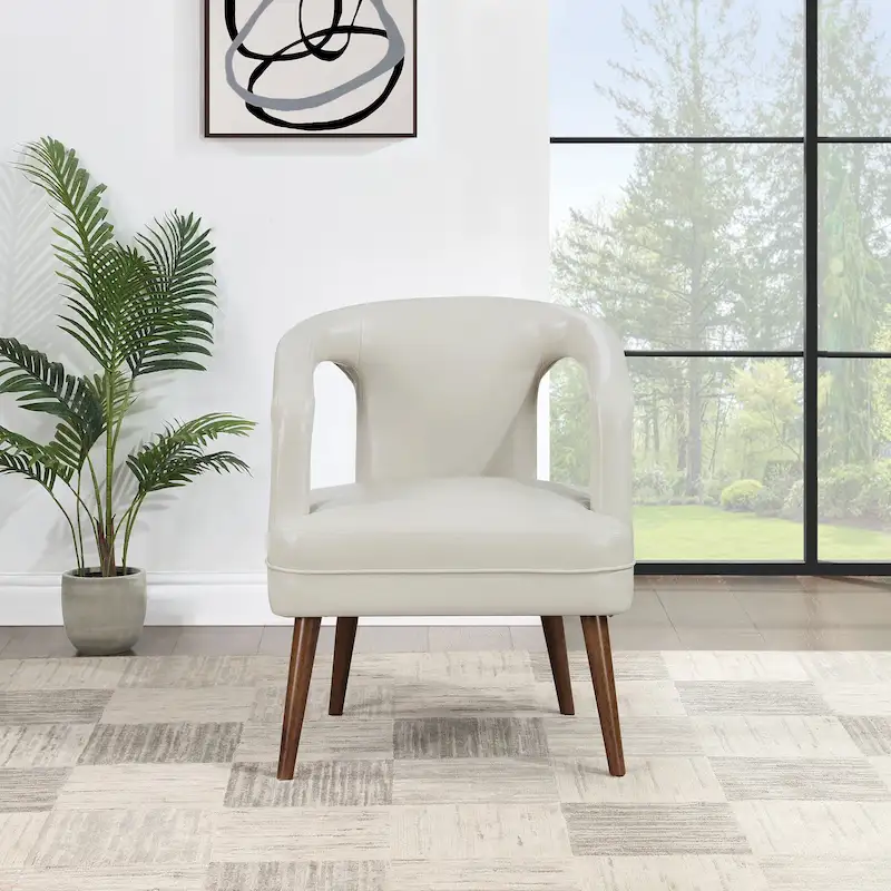 Mason Accent Reception Chair in Faux Leather