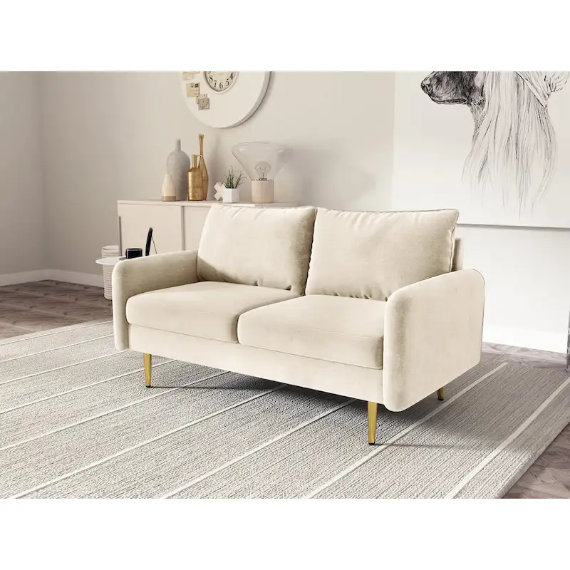 58 Velvet Square Arm Loveseat