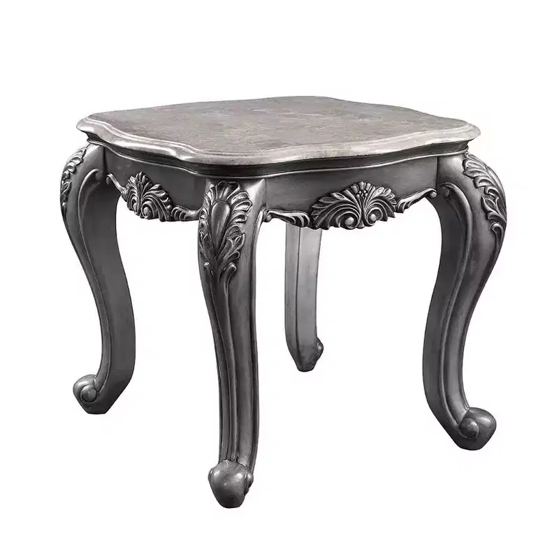 26" Ariadne Coffee Table Marble/Platinum - Acme Furniture