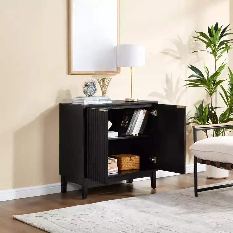 31 Sideboard Buffet Cabinet, Wooden Coffee Bar with Adjustable Shelf, Entryway Console Table and Floor Cupboard Storage Cabinet