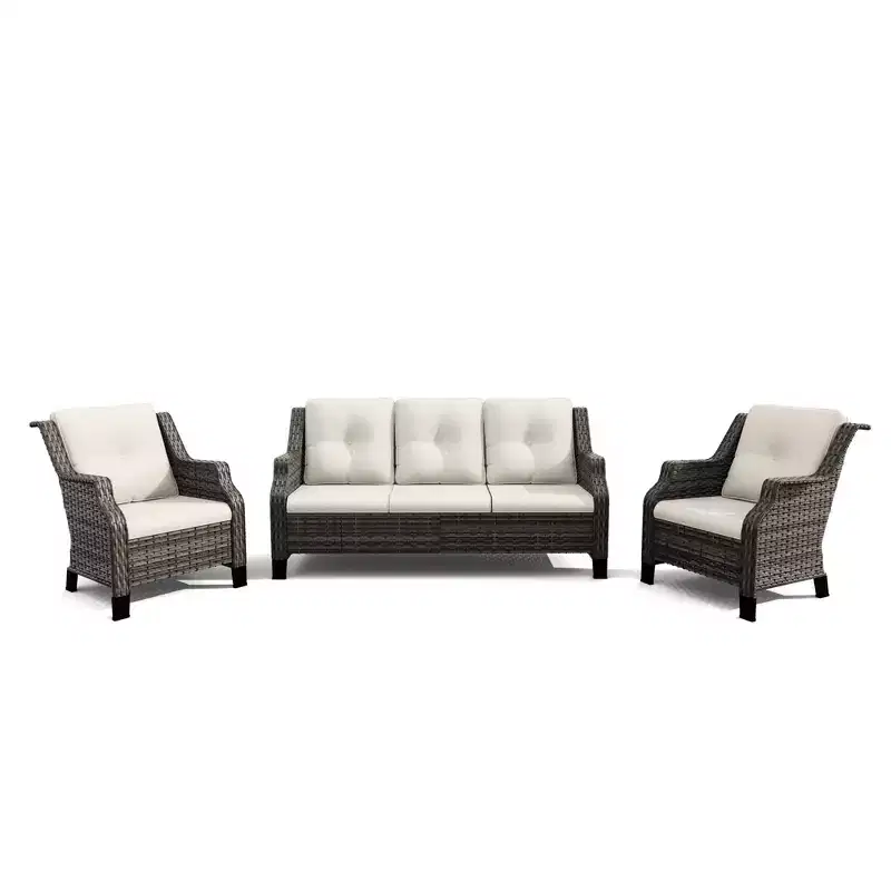 UPTIOT All-Weather Outdoor Patio Sofa with Ergonomic Armrests and Premium Cushions