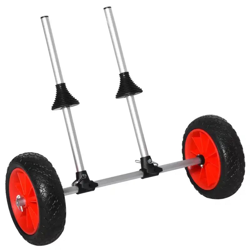 Aluminum Kayak Cart Trolley with Adjustable Crossbar and Large Tires