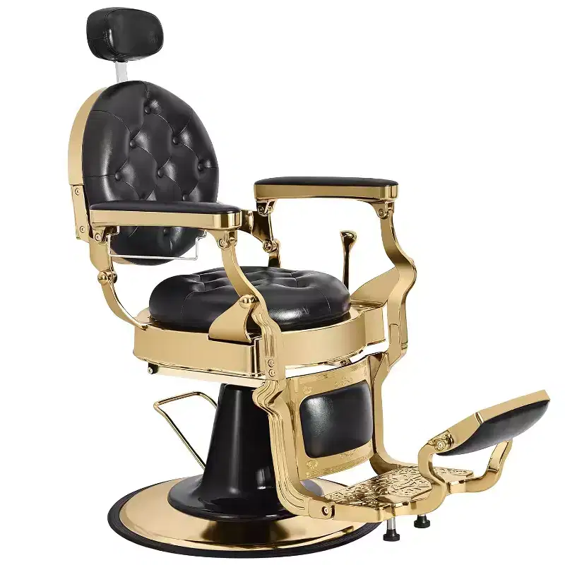 Heavy Duty Vintage Barber Chair, Adjustable Height, 360 Swivel, 700 LBS Support