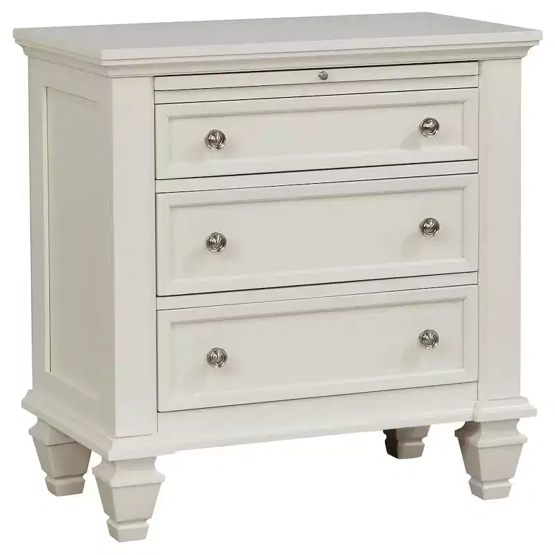 Coaster,Sandy Beach 3-drawer Nightstand Cream White