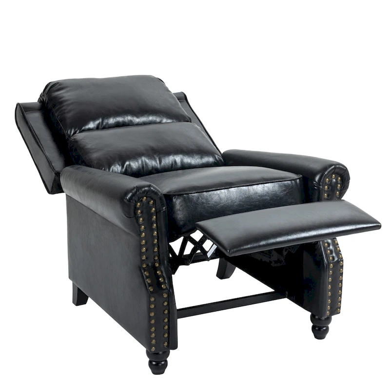 2 Set Modern Padded Seat Recliner Chair with PU Leather/Fabric