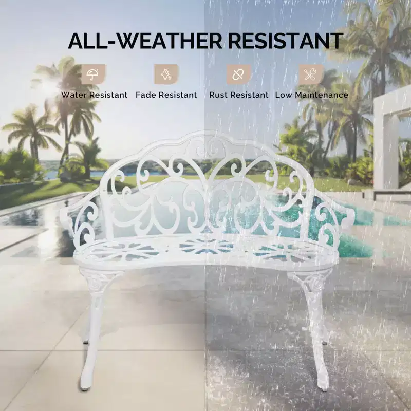 Karl Home | 38.5-Inch Cast Aluminum Garden Bench