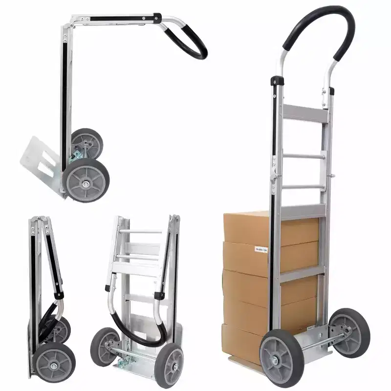 Aluminum Foldable Utility Shopping Cart with Wheels & Removable Bag