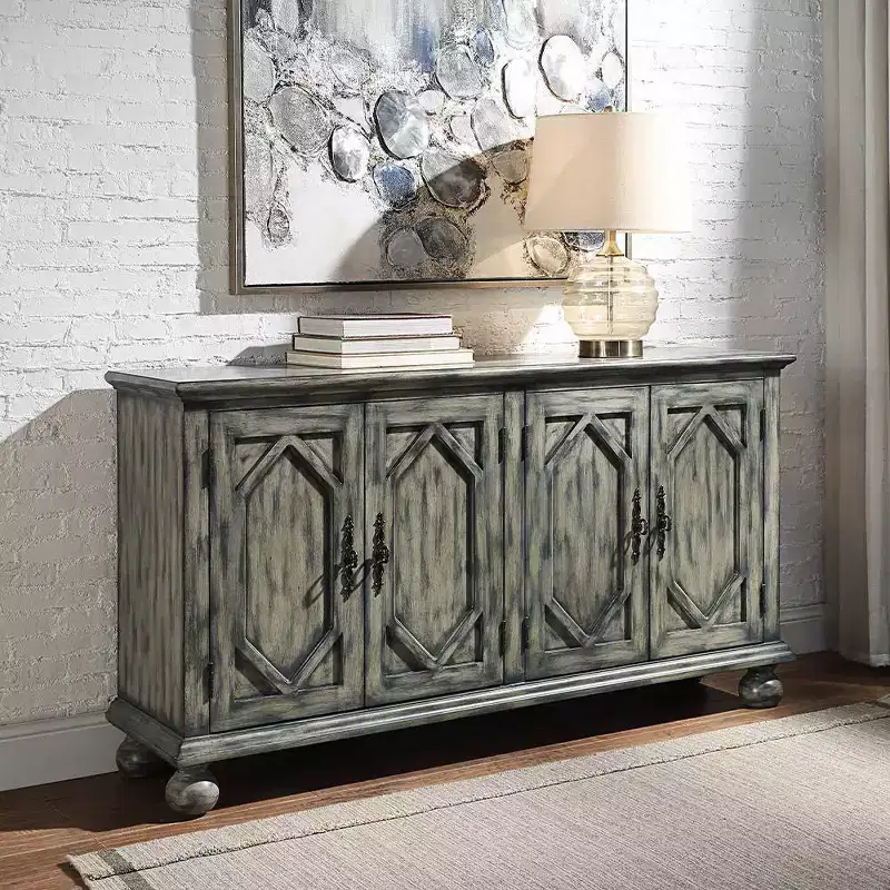 Decorative Storage Cabinet, Rustic Gray