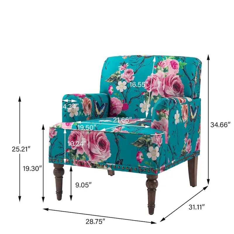Traditional Upholstered Stripe Accent Chair Modern Armchair