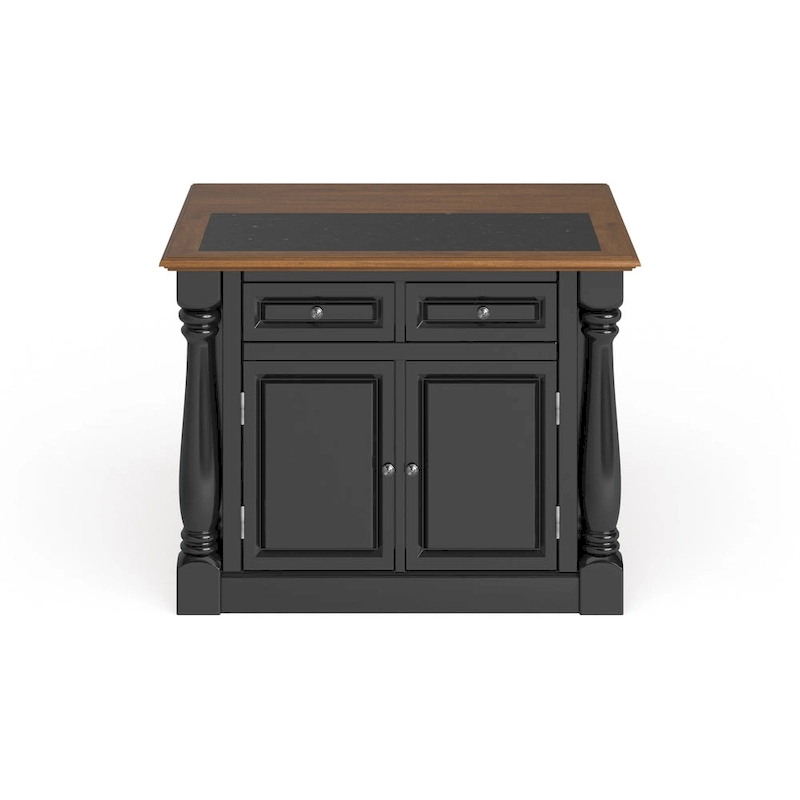 Monarch Black and Oak Kitchen Island